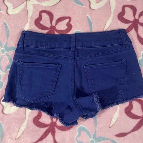 Y2k Refuge Size 4 Royal Blue Fringe Short Shorts - Picture 4 of 5